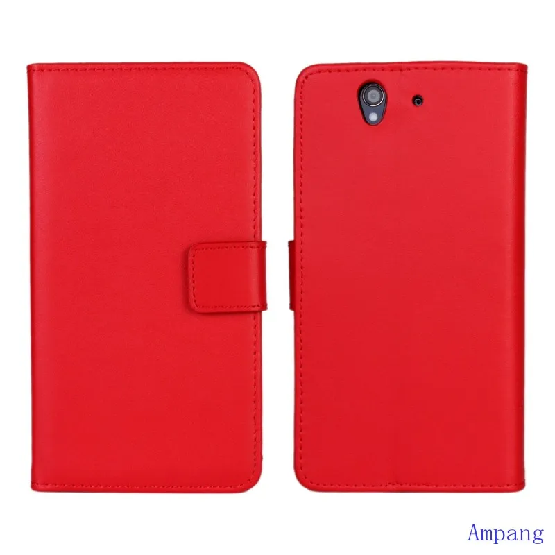 Красный Премиум кожаный чехол для sony Xperia Z чехол C6603 C660x L36i C6602 с отделением для карт чехол из натуральной кожи для sony Xperia Z L36h чехол - Цвет: Красный