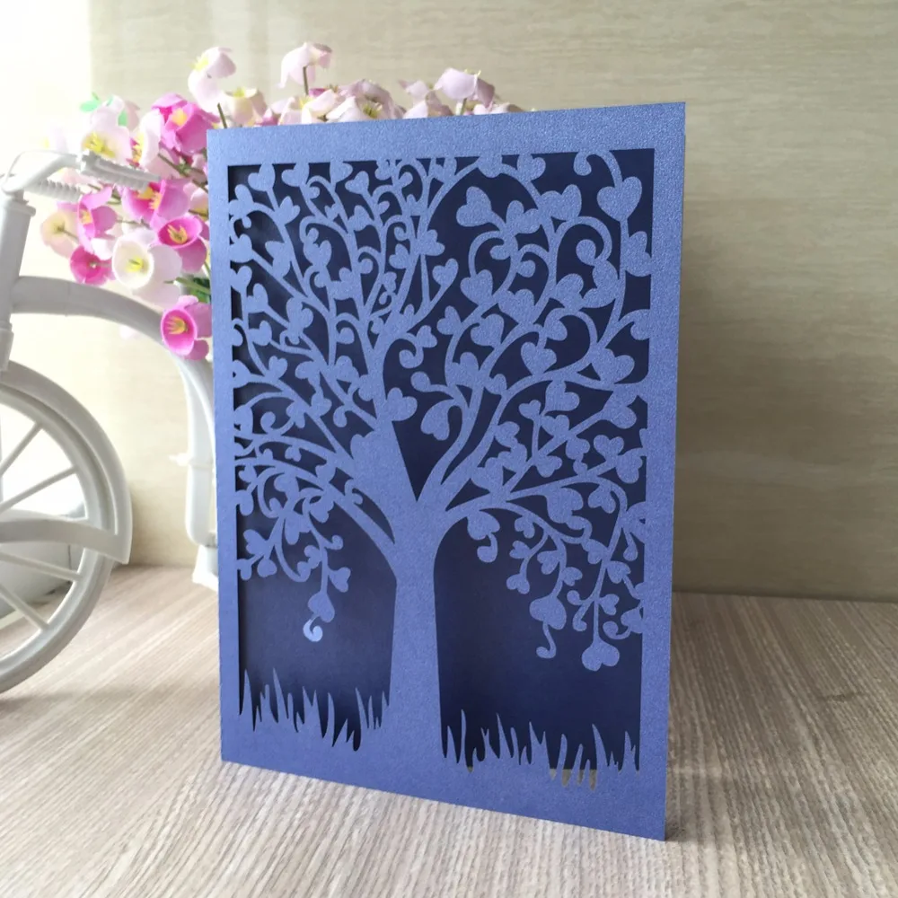 12 шт./лот Пригласительные открытки на день рождения цветочный дизайн лазерная