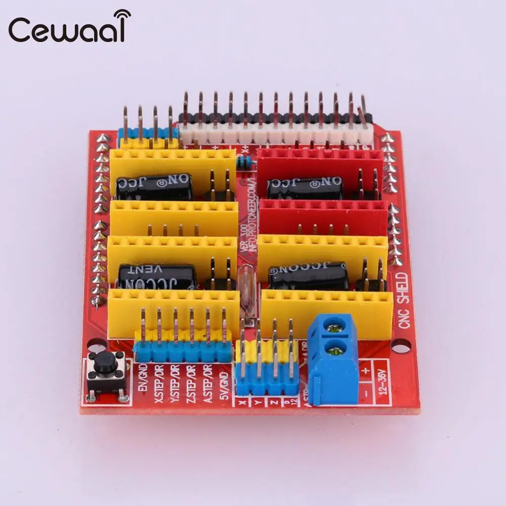 Cewaal 1 шт. цветной CNC щит V3 гравировка машинный привод Плата расширения для Arduino 3D
