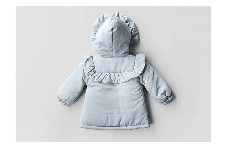 Girls Ruffles Winter Coats Korean Princess Hooded Parkas Fleece Lining Free Shipping | Детская одежда и обувь