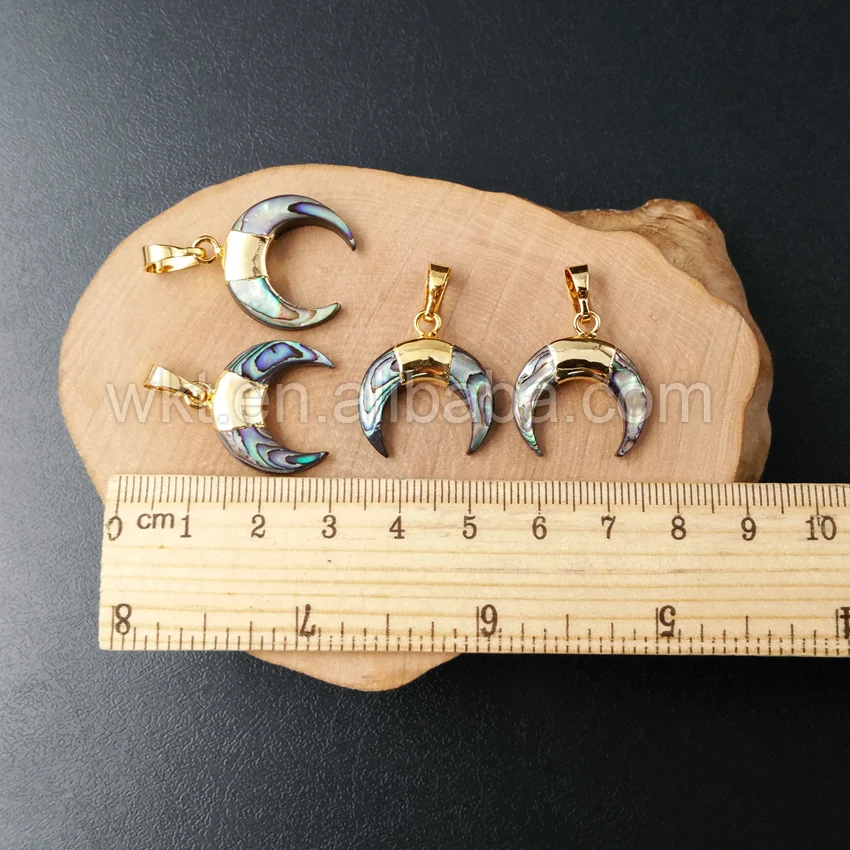 Женская милая маленькая подвеска в виде полумесяца 24k|horn pendant|crescent horn pendantshell abalone |