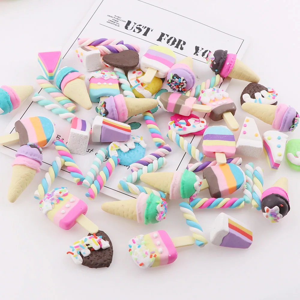 60 шт. недорогая Смешанная полимерная глина мороженое сладкий тубус торт конфеты