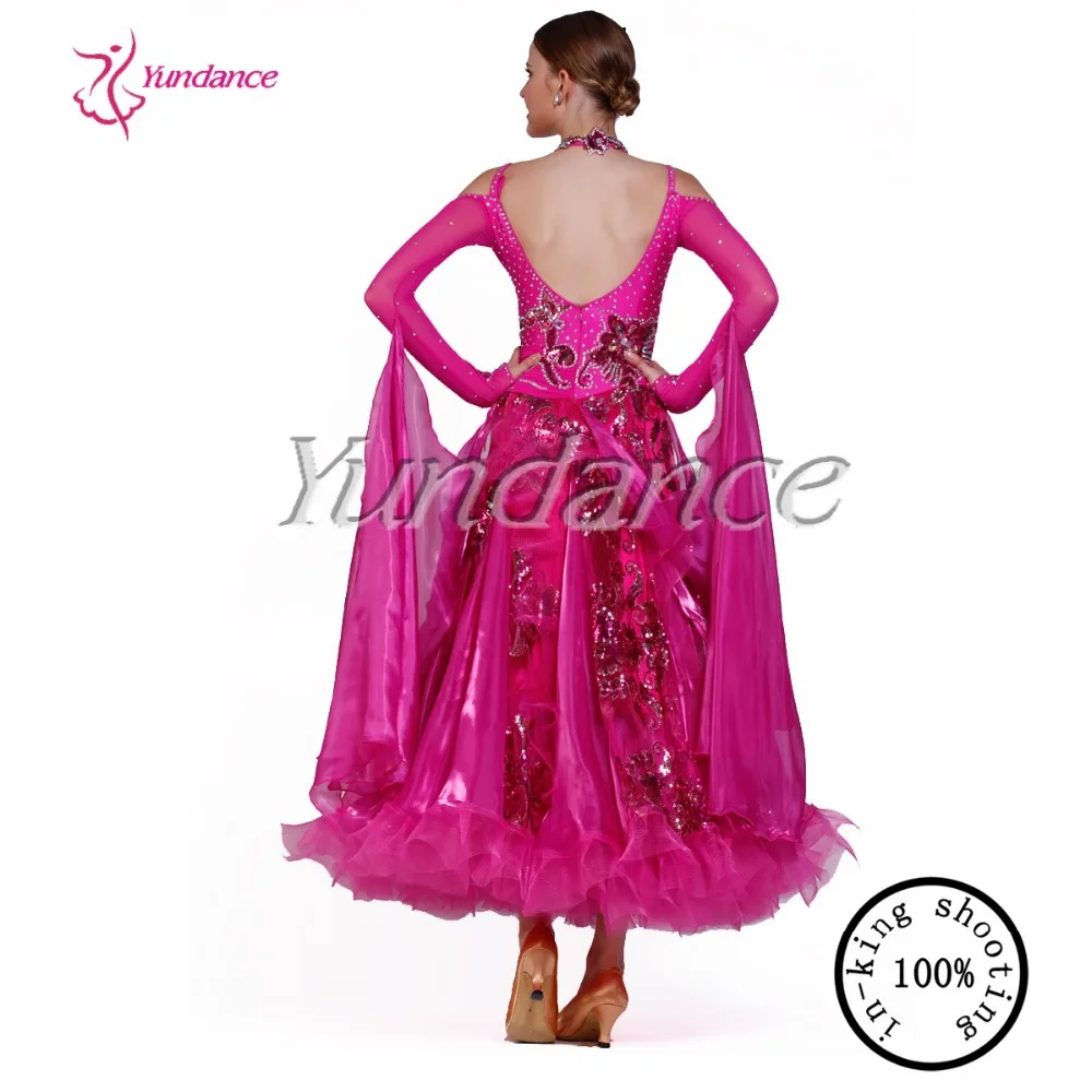 2016 элегантное красивое платье для русских танцев вишневого розового цвета Лидер