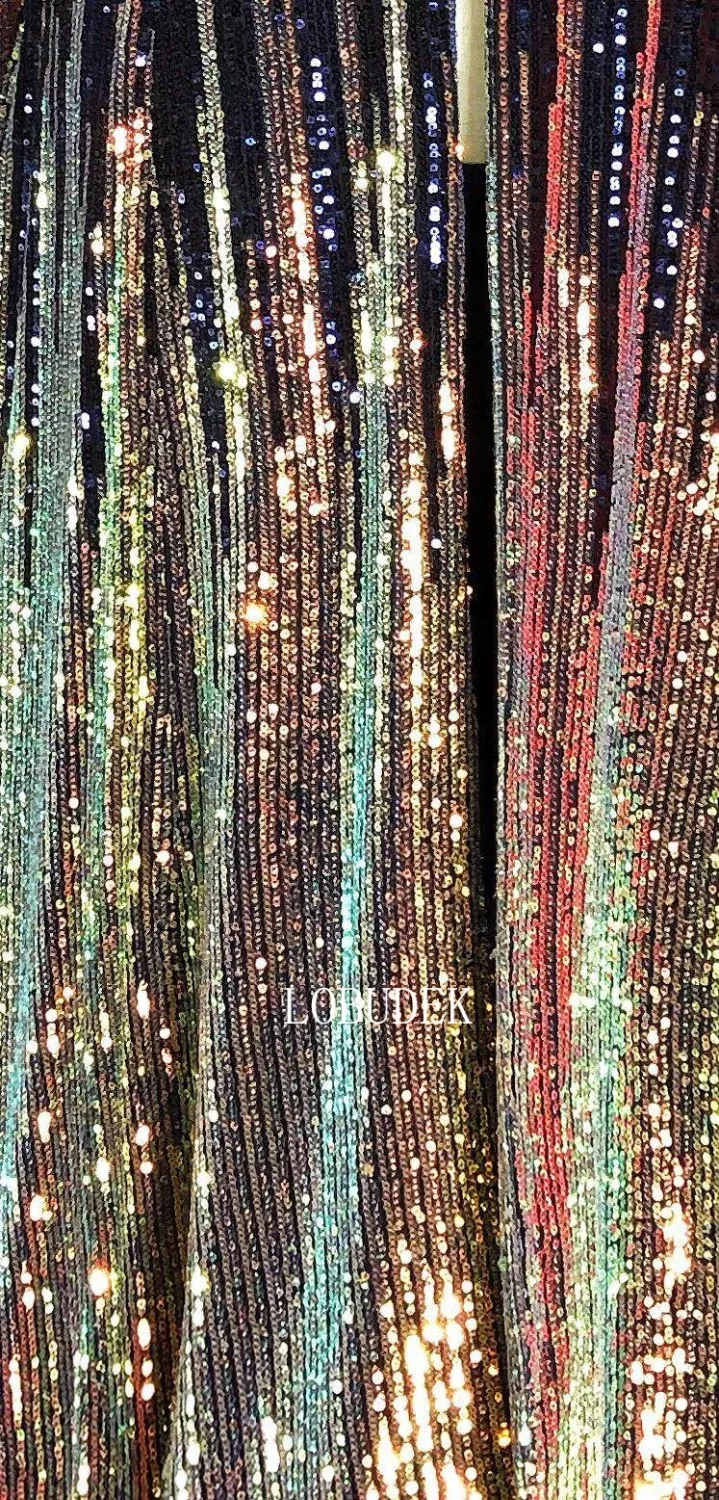 Куртка мужская длинная с блестками модная верхняя одежда цветными для ночного