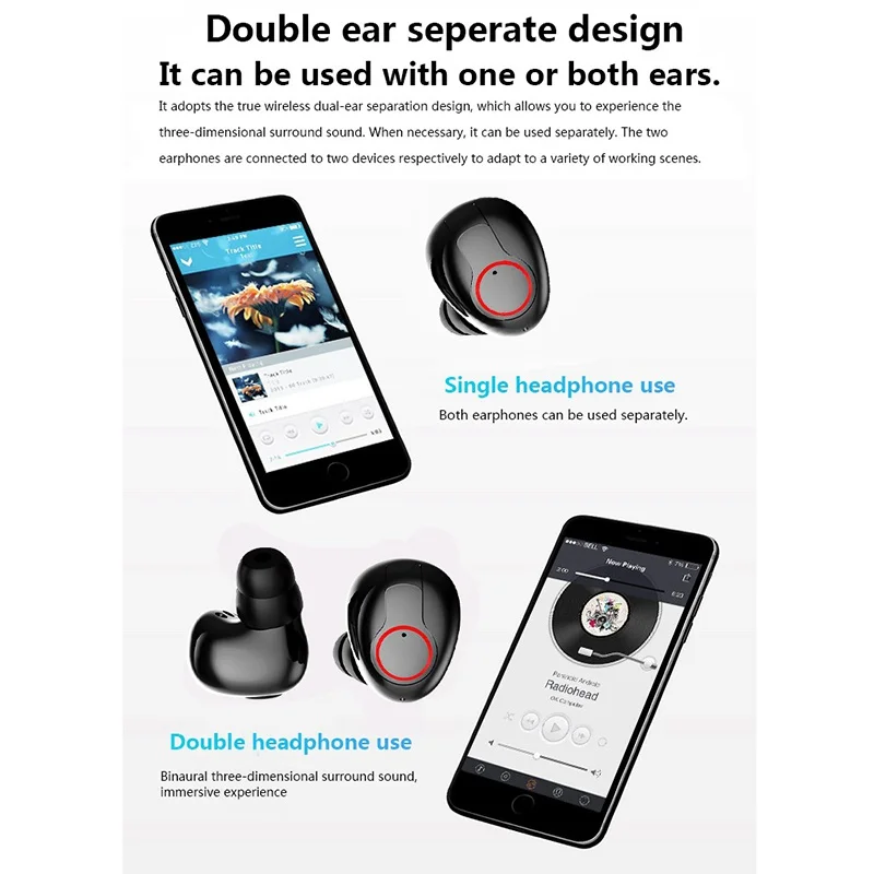 Наушники вкладыши TWS стерео Bluetooth гарнитура Супер во время разговора