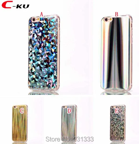C-ku для iPhone X 8 7 плюс 7 плюс I7 6 6S iPhoneX Лазерный луч Алмазный блеск Мягкий TPU Чехол с пайетками Обложка Кожа Цветной Роскошь 100шт на.