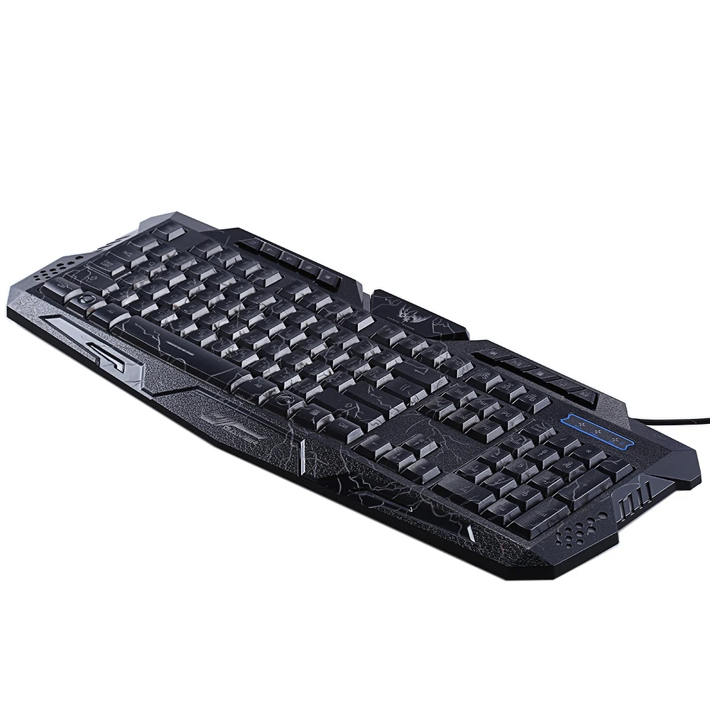 M200 двуязычный Русский Английский LED Подсветка Pro Gaming Keyboard USB проводной питание