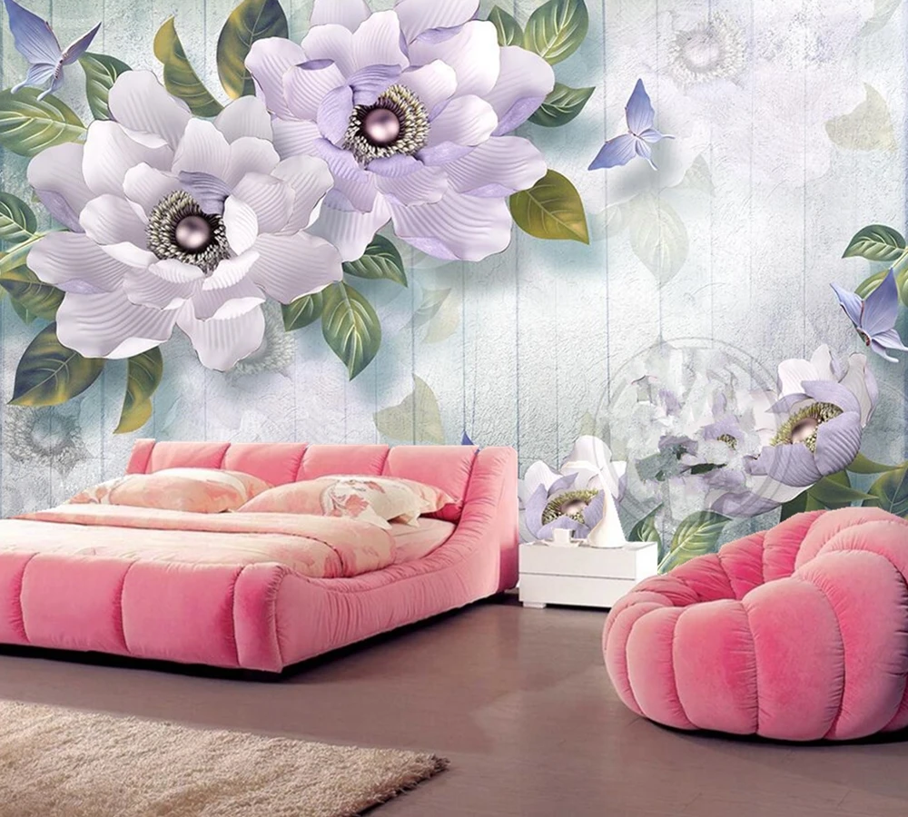 Обои 3D с рельефным пионом европейские антикварные Настенные обои для гостиной