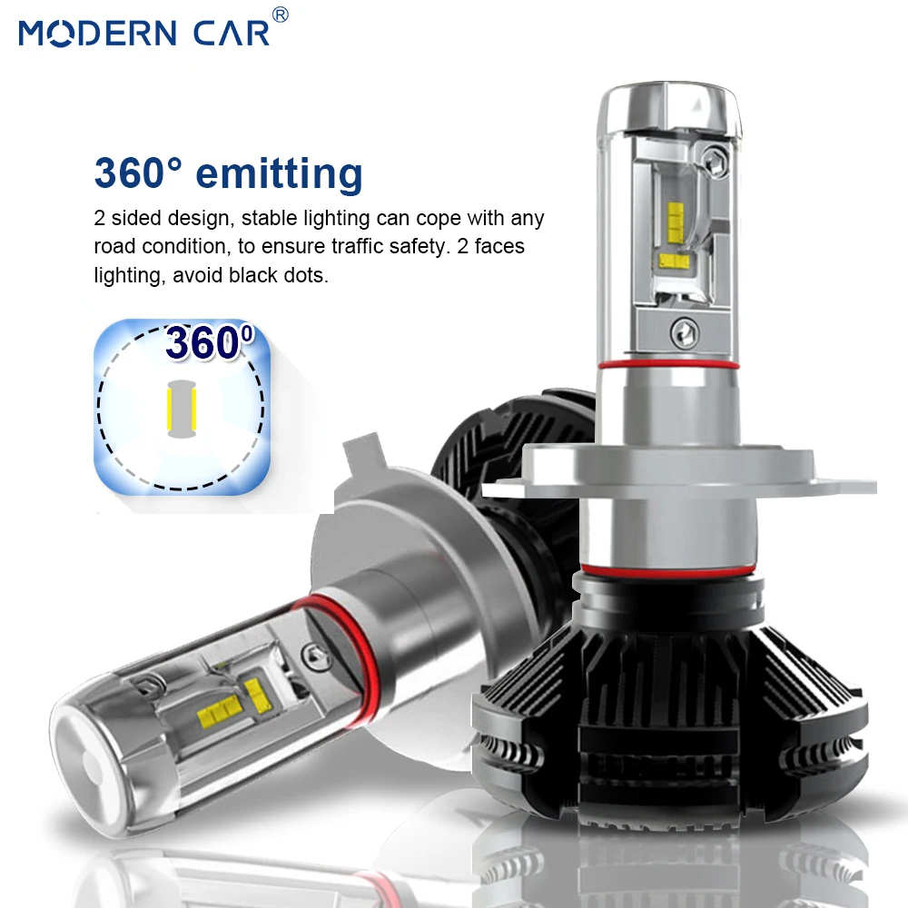 

2Pcs/lot LED Headlights Bulbs Conversion Kit H1 H11 HB3 9005 9006 Lights 50W 6000LM Auto X3 ZES Car H4 3000K/6500K/8000K
