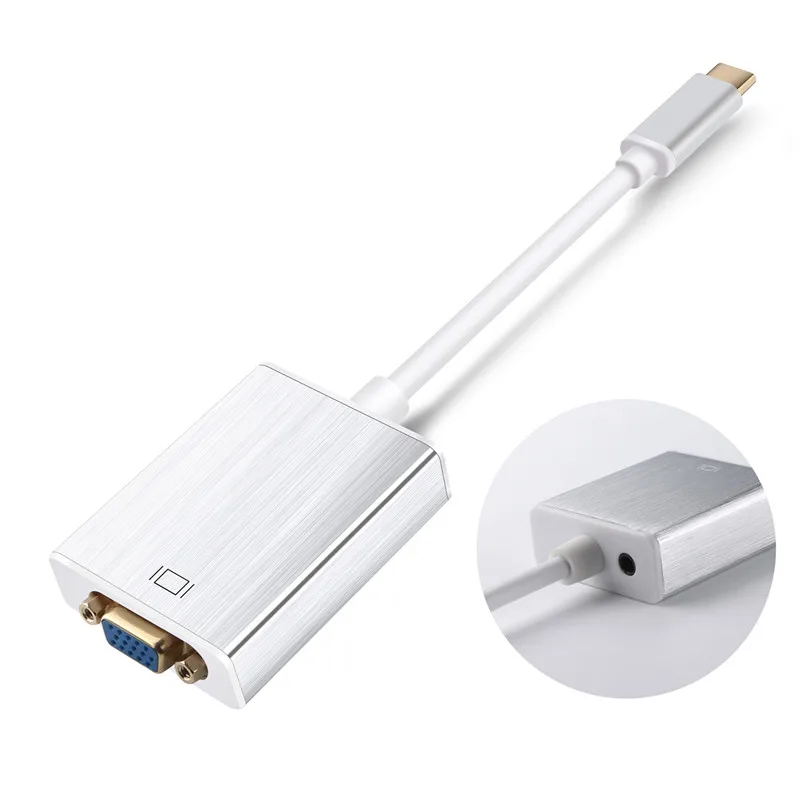 NewBEP Высокое качество USB C к VGA 3 1 Type адаптер для Sumsung S8 Plus LG G5 HTC 10/11 Lumia оптовая