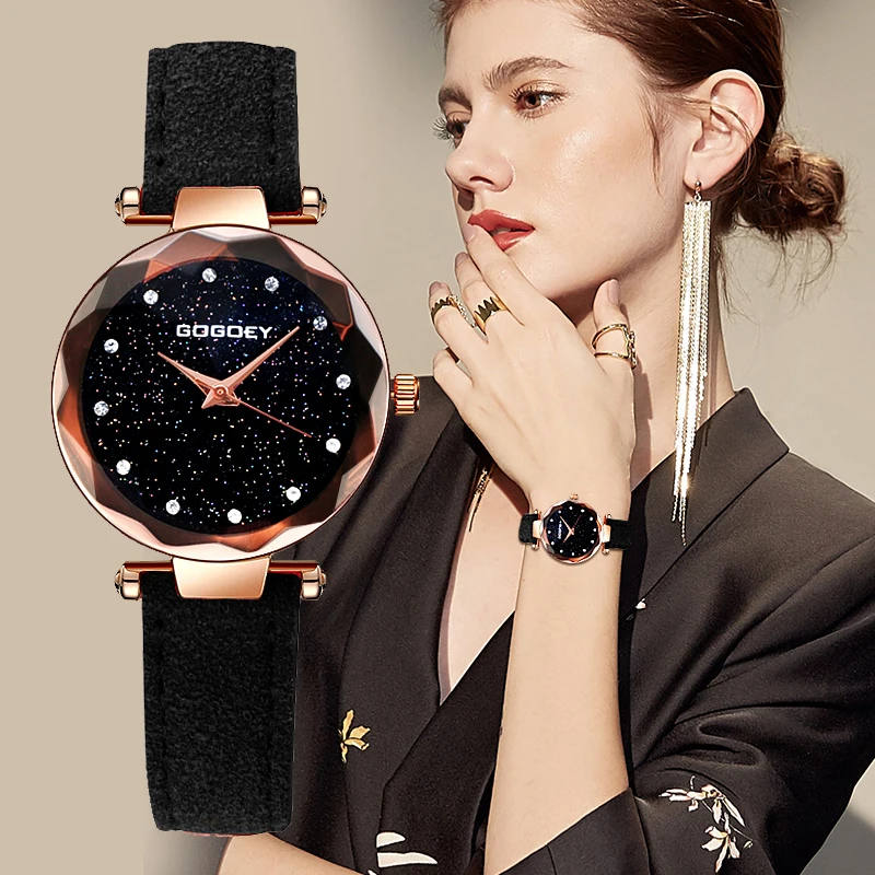 Gogoey женские часы модные Reloj Mujer звездное небо роскошные женские часы для женщин Стразы bayan kol saati