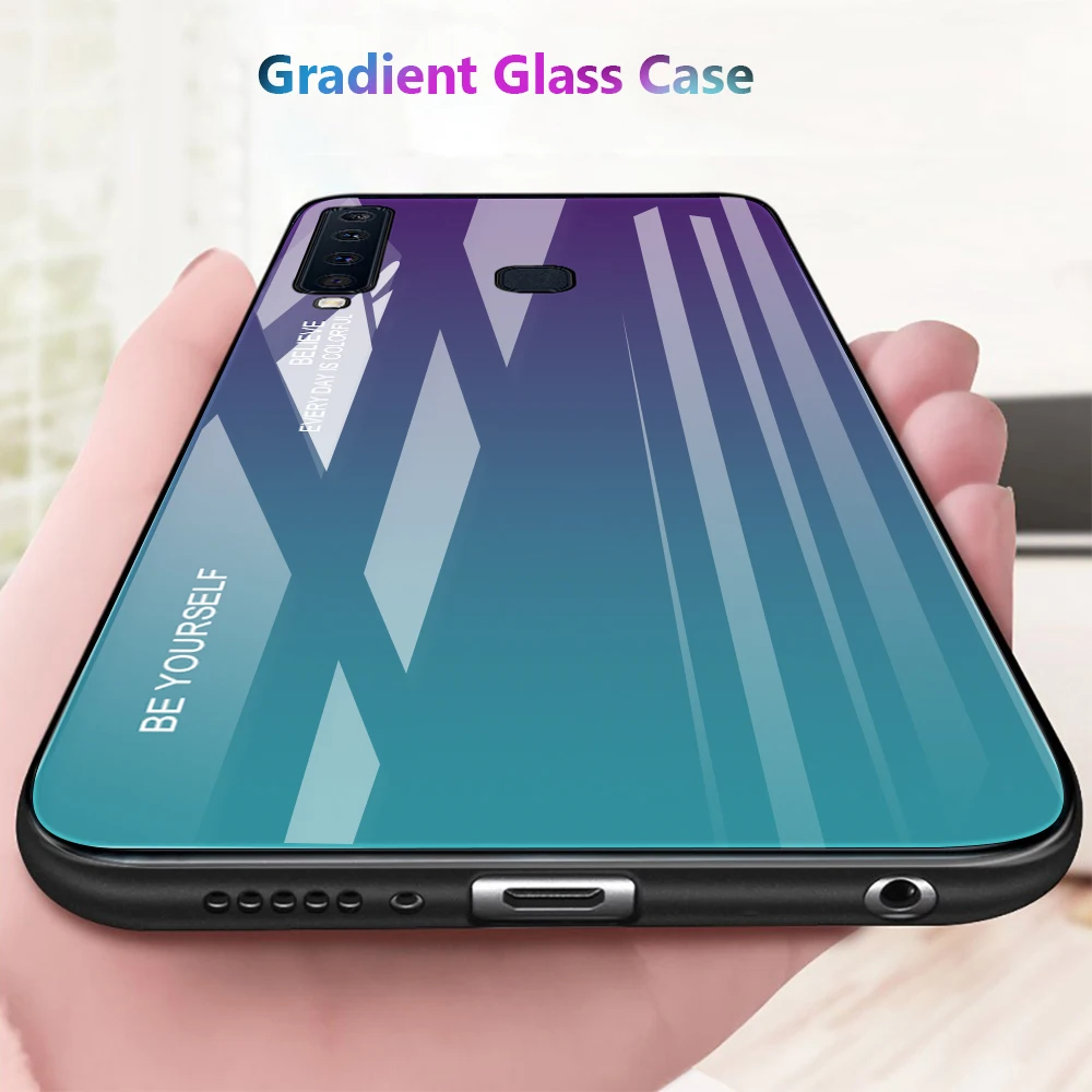 CBL чехол из закаленного стекла для Samsung Galaxy S20 Plus S10 S8 S9 A7 A6 A8 J4 J6 J8 Note 10 9 Aurora цветной |