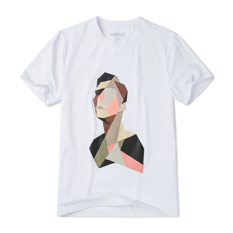 Markless летняя хлопковая Футболка Для мужчин модные Повседневное с коротким рукавом Футболка с принтом дышащие camisetas hombre мужской Футболки TXA7601M - Цвет: As picture