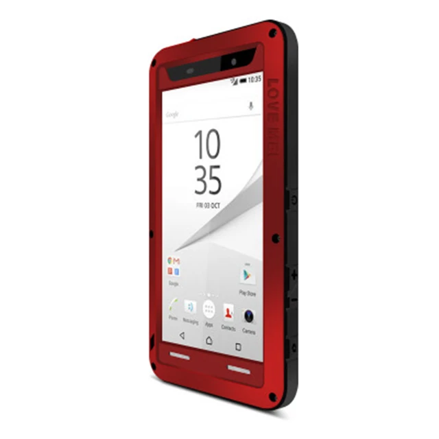 LOVE MEI металлический алюминиевый чехол для sony Xperia Z5 Compact/Z5 Mini Броня противоударный водонепроницаемый чехол для sony Xperia Z5 Premium - Цвет: Красный
