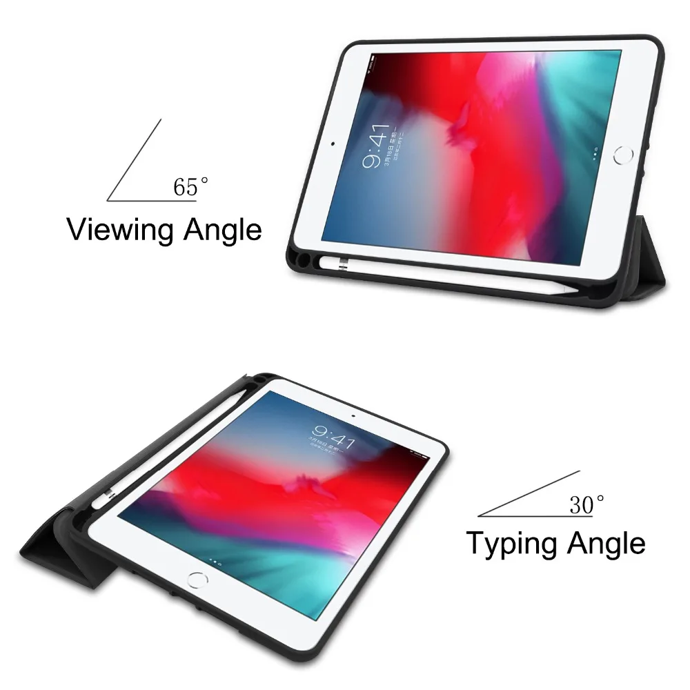 Умный чехол для iPad Mini 5 2019 4 кожаный флип с подставкой + стилус|Чехлы планшетов и