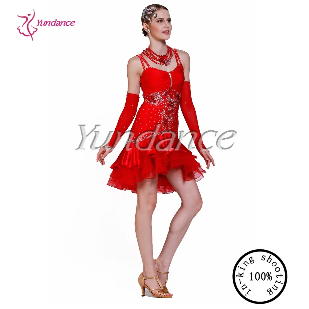 

shiny sequins dress salsa competition grils L-1365