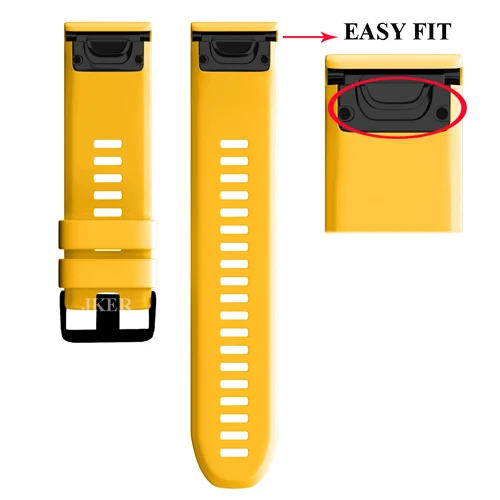 Yellow 22 26 мм Quick Release EasyFit силиконовый ремешок для часов Ремешок для Garmin Fenix 5X5 5 Plus 3 3HR S60 D2 Mk1 Tactix Bravo ремешок для часов - Цвет: Yellow