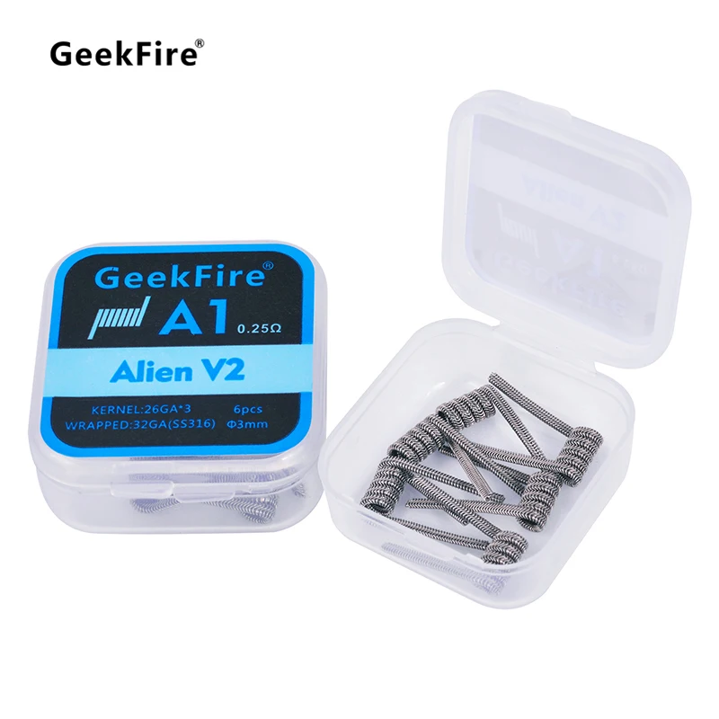 6 шт./лот GeekFire A1 Тяжелая пара Предварительно Построенная катушка проволочная