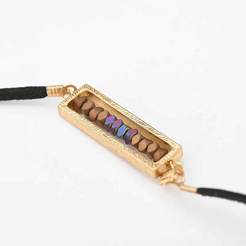 2017 Новые многослойные черные браслеты для женщин винтажные золотые цвета