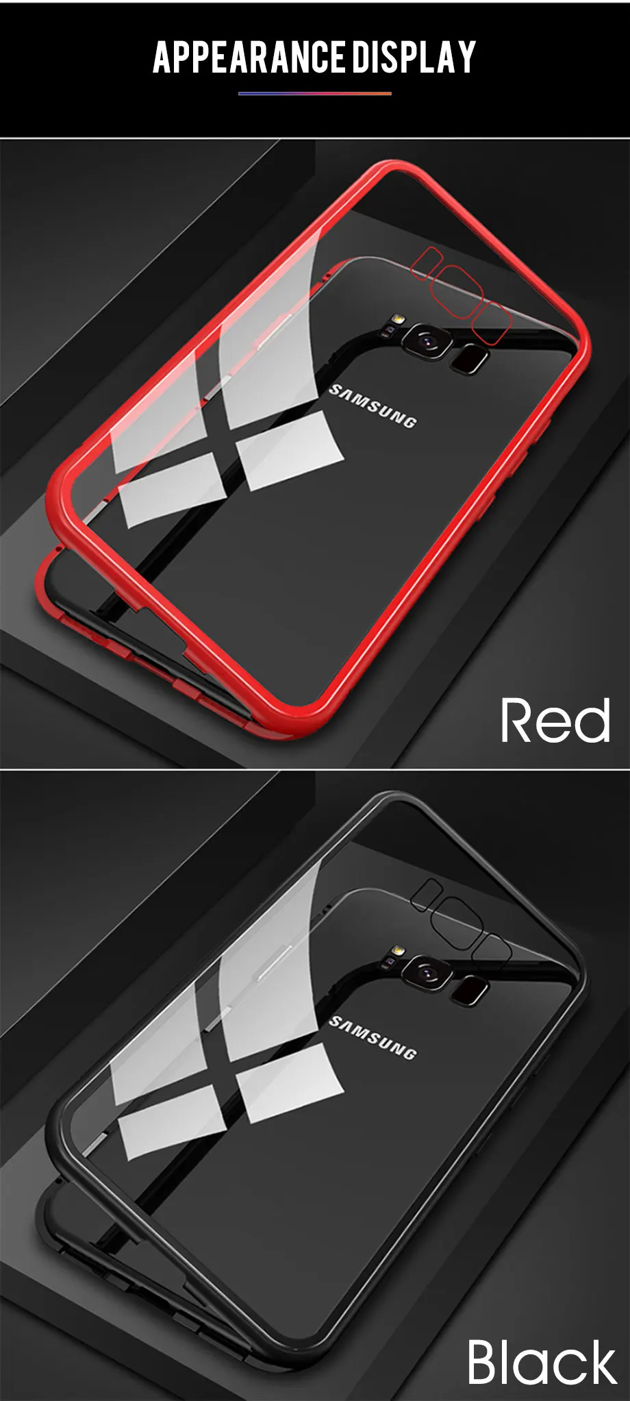 Металлический магнитный чехол для samsung Galaxy S8, S9, S10 Plus, закаленное стекло для samsung Note8, Note9, S10E, задняя крышка на магните, чехол s