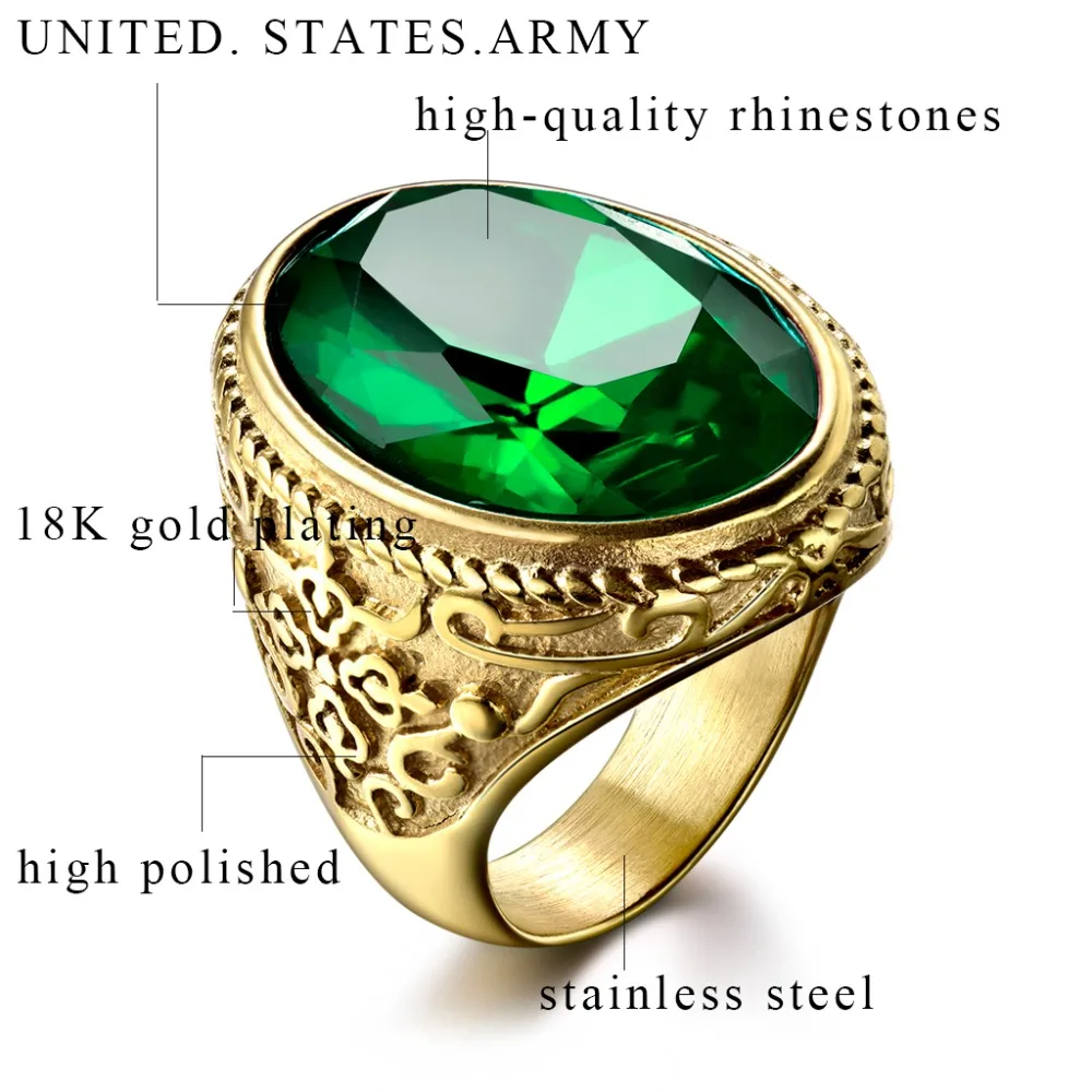 Мужское кольцо на палец XIAGAO красное из нержавеющей стали 316L с красными