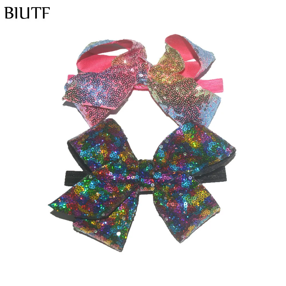 1 шт./лот 6 ''большая повязка на голову с блестками и бантом детский головной