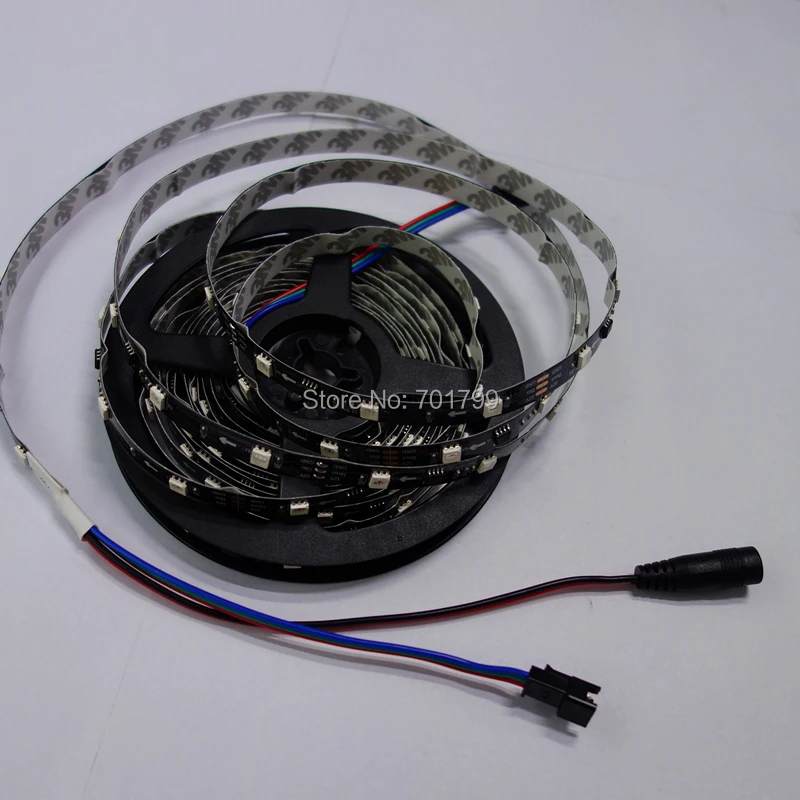 5 м 12 В постоянного тока 30 светодиодов/м 10 шт. ws2811 ic/метр (10 пикселей) черная