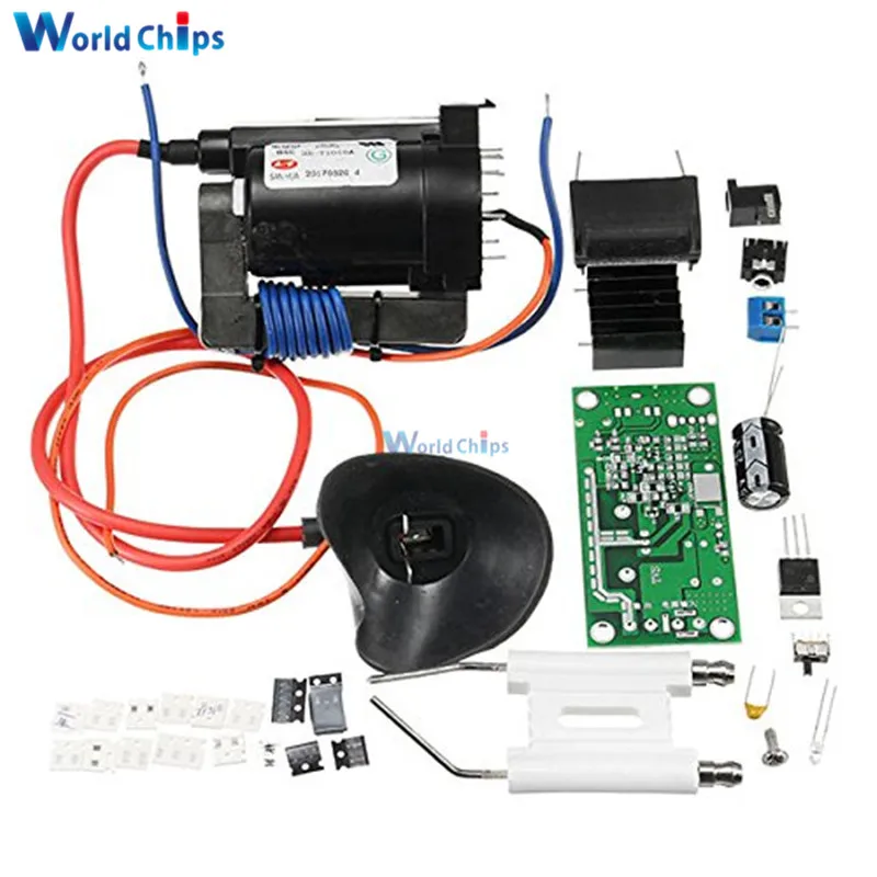 20KV ZVS Tesla Coil Booster драйвер платы DIY Kit высоковольтный генератор плазменной музыки дуги комплекты динамиков+ катушка зажигания+ распылитель