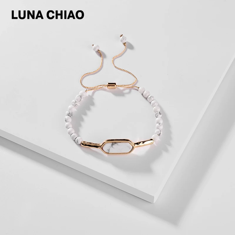 LUNA CHIAO модные ювелирные изделия из натурального камня браслет бисера