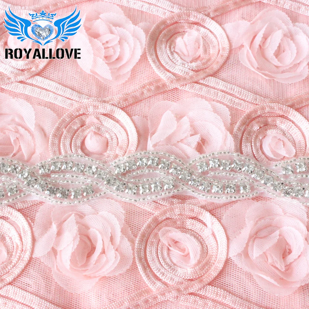 RoyalLove 1 ярд ручная работа ПРИШИТАЯ на свадебный пояс прозрачная Серебряная