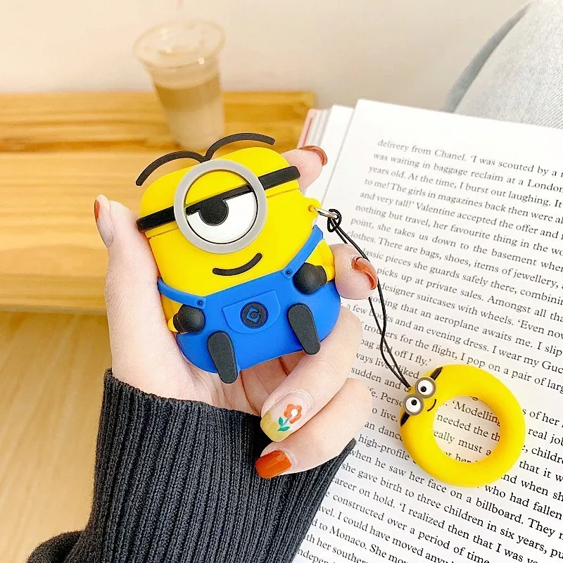 Чехол для Airpods, мультяшный силиконовый чехол для наушников для Apple Airpods, милые аксессуары, беспроводные Bluetooth наушники, защитный чехол