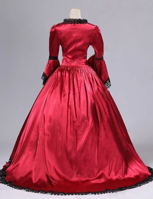 Высококачественное Красное Бальное Платье Marie Antoinette Renaissance с ветром платье со