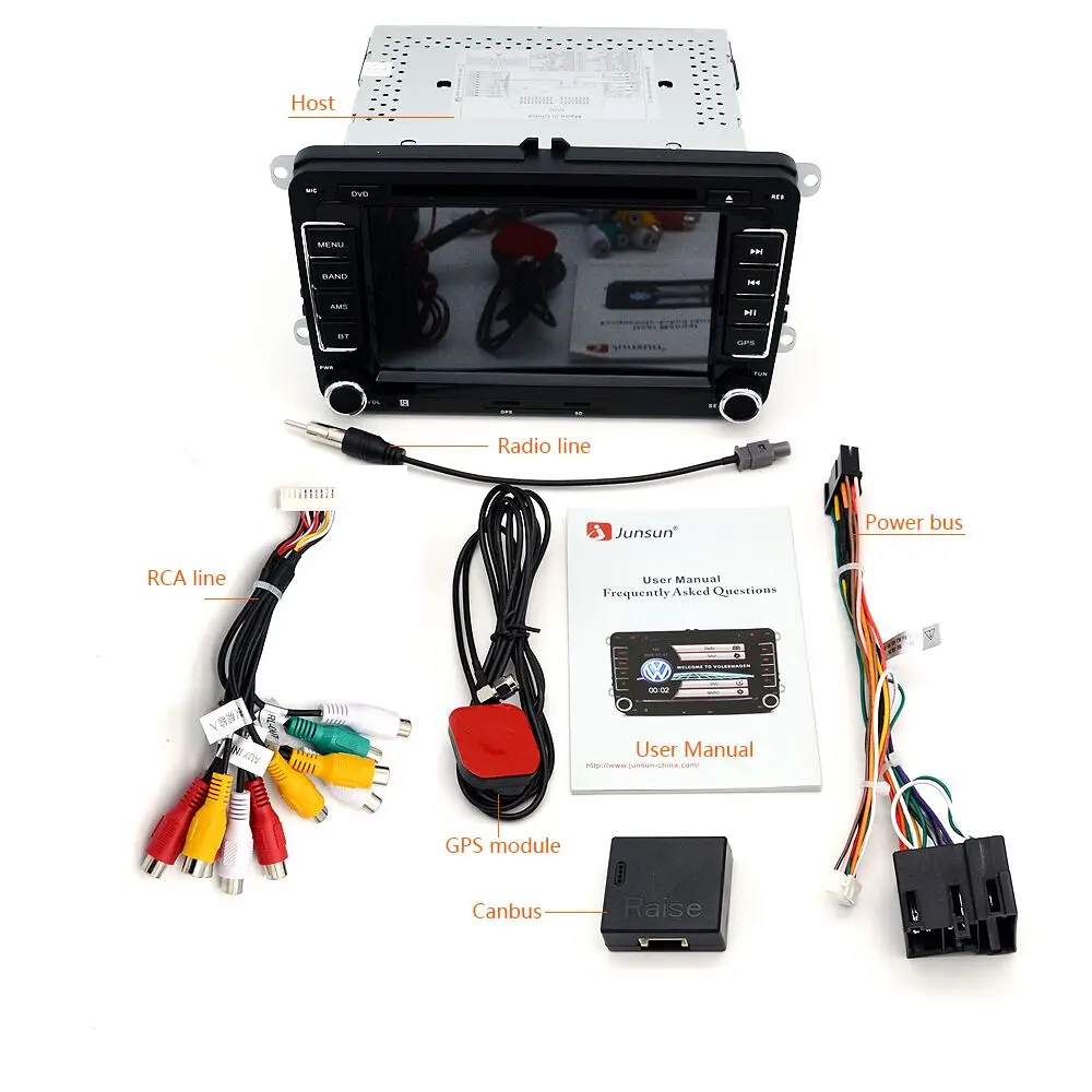 Junsun 7 &quotДвойной Дин GPS DVD Радио-Плеер Для VW/Volkswagen/Passat/GOLF/Skoda/Seat Gps Аудио Сенсорный