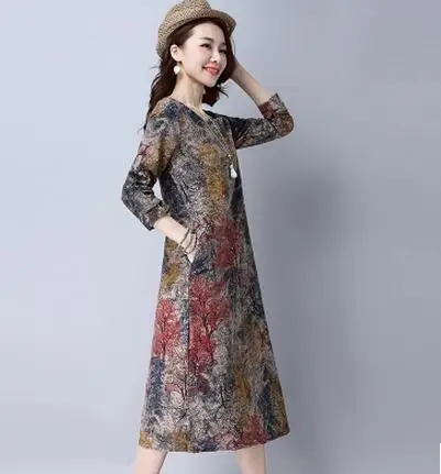 Весеннее женское платье в стиле ретро новинка 2020 повседневное средней длины с
