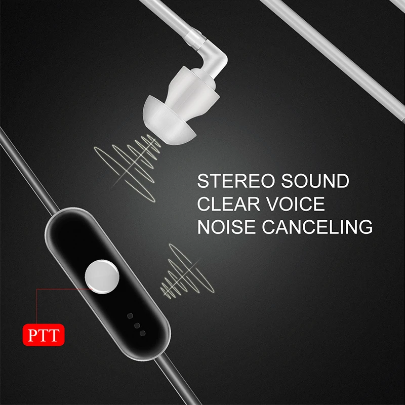 6 шт./лот черный 1-проводной комплект видеонаблюдения двухсторонний радионаушник