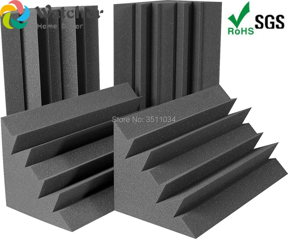 

1BOX 4pcs Big size 50x25x25cm Acoustic Foam Bass Traps Sound Absorption Treatment for Corner Wall Soundproof Sponge