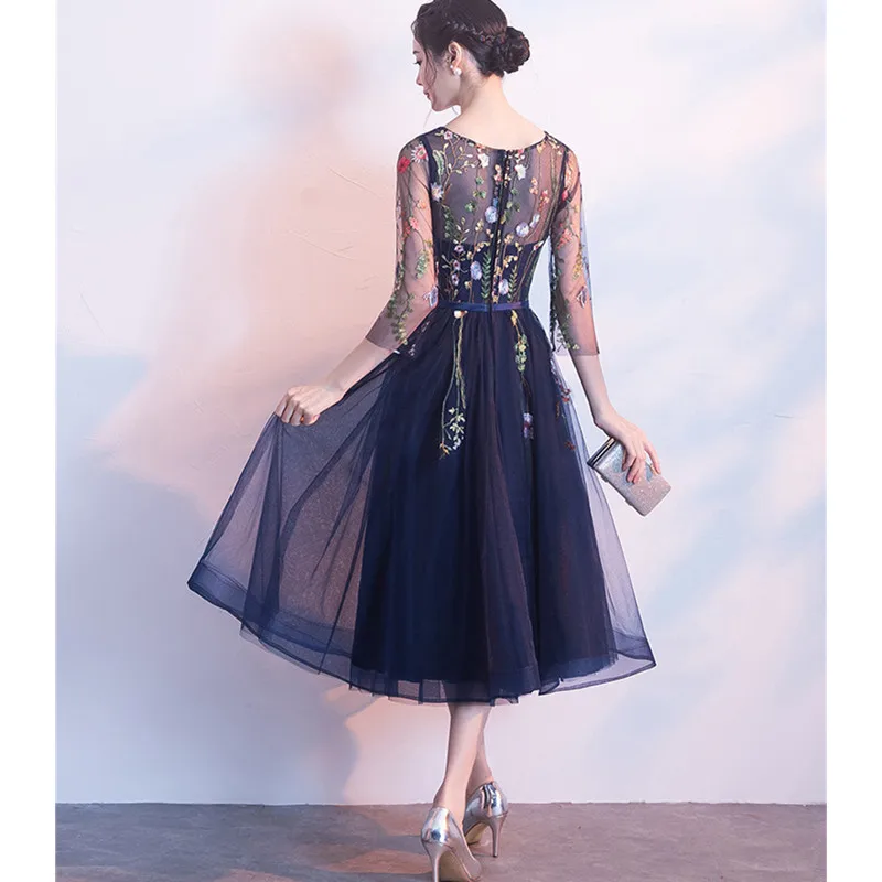 Элегантное модное платье для женщин одежда 2018 новое с рукавом три четверти