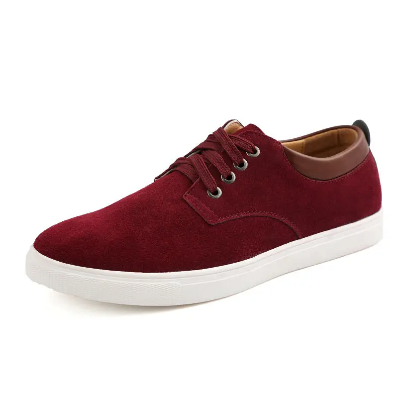 2020 Suede Men's Shoes All Season Fashion Plus Size Lace-Up Breathable Flock Daily Outdoors Casual Flats EU 38 - 49 | Обувь