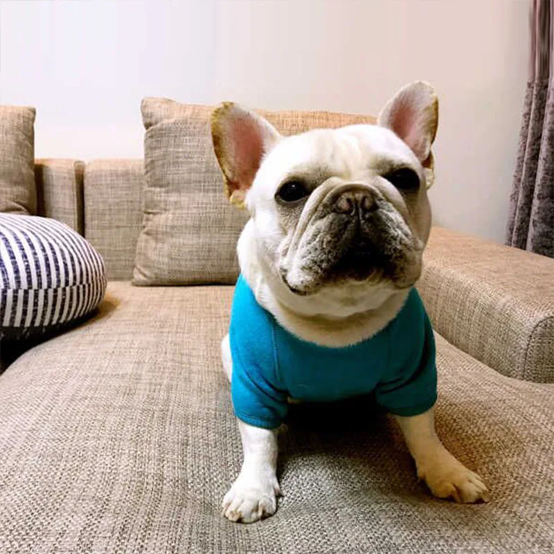 Хлопок Французский бульдог свитер Одежда для собак маленьких чихуахуа футболка