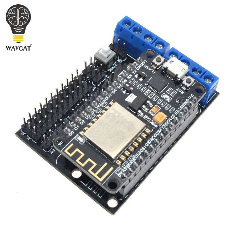 Фото Подходит для Node MCU Development Kit NodeMCU + Щит двигателя Esp Wifi Esp8266 12e diy rc игрушка пульт