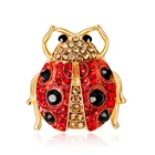 Rinhoo Броши с дикими животными божьей коровкой для женщин эмалированные Кристаллы ювелирные изделия аксессуары зимнее Рождественское украшение брошь в виде насекомого булавки