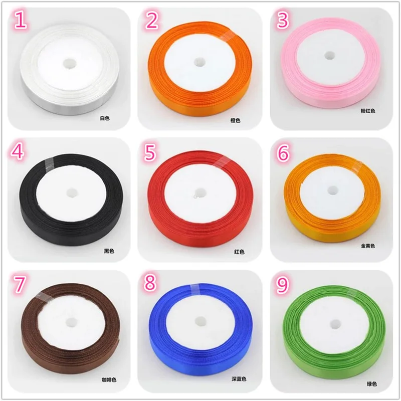 1 &quotхлопок 25 мм ярдов Шелковый Атласный органза Полиэстровая лента для рукоделия