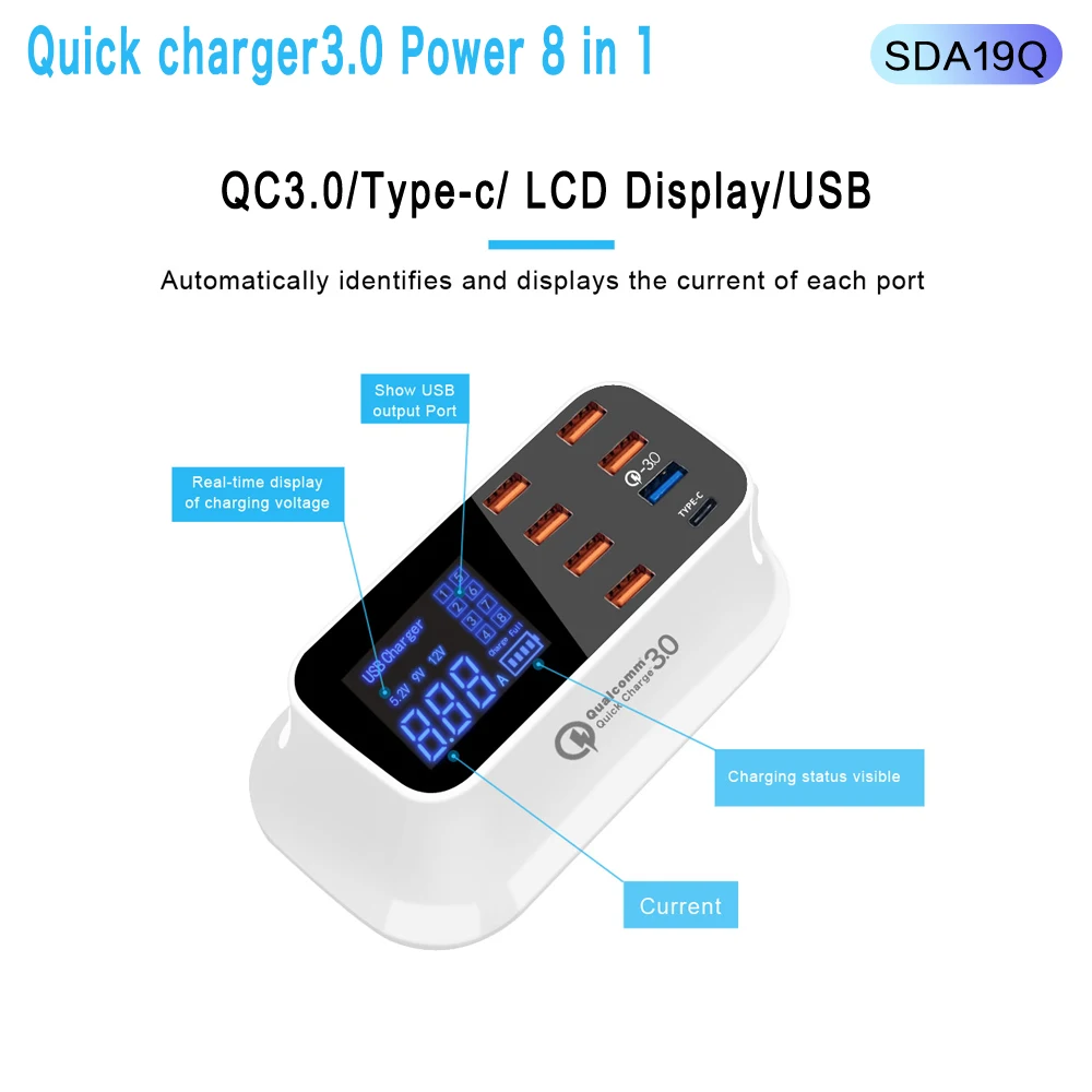 Быстрое зарядное устройство 3 0 адаптер питания для быстрой зарядки Smart USB Type C