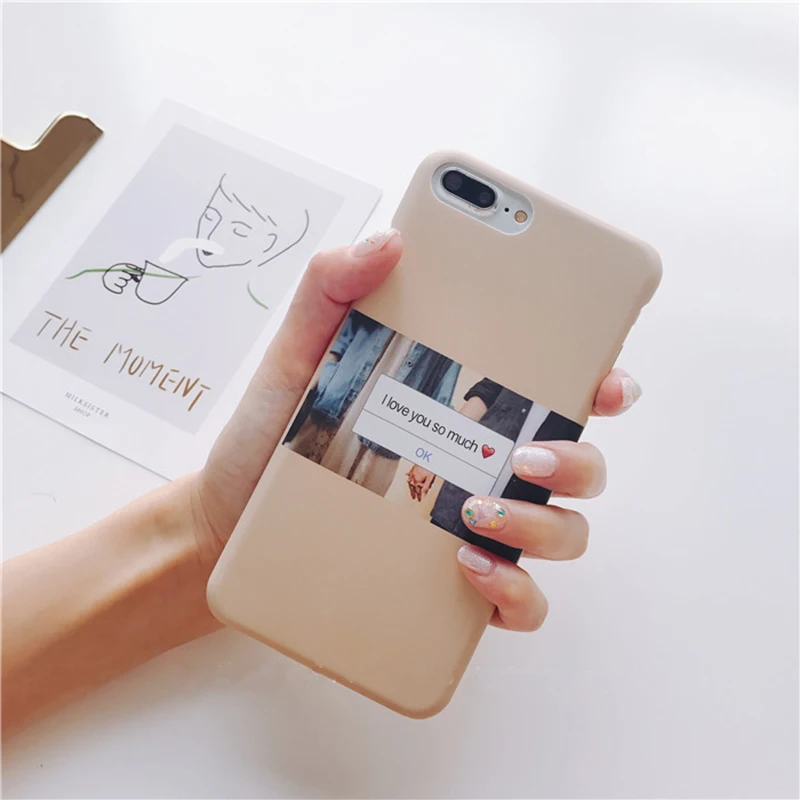 Чехол для телефона с изображением влюбленных пар для iphone 6, 6s, 6plus, 7, 8 plus, с романтическими буквами, жесткий пластиковый чехол на заднюю панель