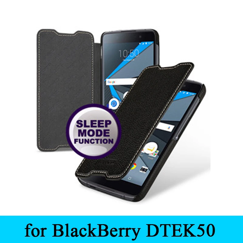 Newest Luxury Brand 100% Genuine Leather Cow Flip Case Cover for Blackberry DTEK50+Free Gift