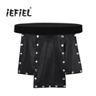 Килт мужской из искусственной кожи, 6 панелей, с низкой посадкой, с металлическими шипами