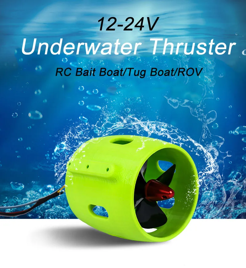 

AUV Underwater Thruster 4-blade Propeller Brushless Motor 12-24V 20A ROV Underwater Propulsor for RC Tug Bait Boat DIY Parts
