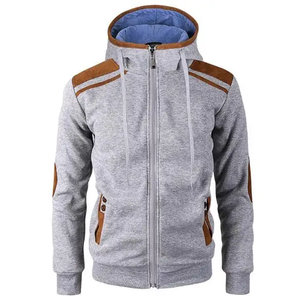light grey Толстовки Брендовые мужские замшевые стеганая толстовка мужские худи хип-хоп осенне-зимние толстовки на молнии мужские пуловеры XXL - Цвет: light grey
