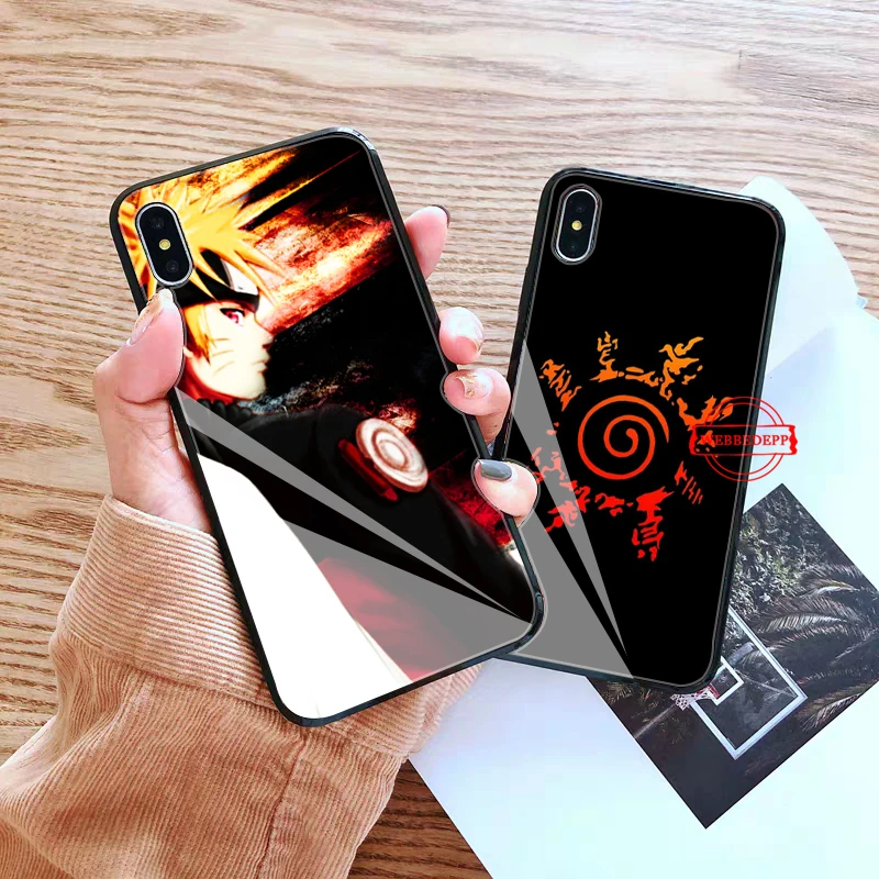 

Naruto Uchiha Obito Originalblack Glass Phone Case for Apple iPhone 11 Pro X XS Max 6 6S 7 8 Plus 5 5S SE