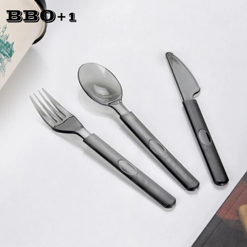

50PCS Disposable Dinnerware Knife Forks Spoon Plastic Tableware Sets Cutlery Birthday Party Dinner Restaurant Kitchen Supplier